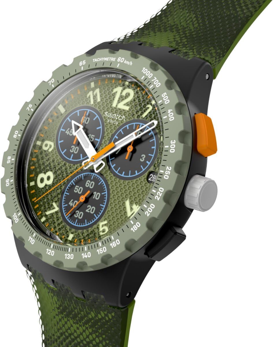 Swatch Chrono 42 Unisex Casual Watch Polymer Quartz Water Resistant