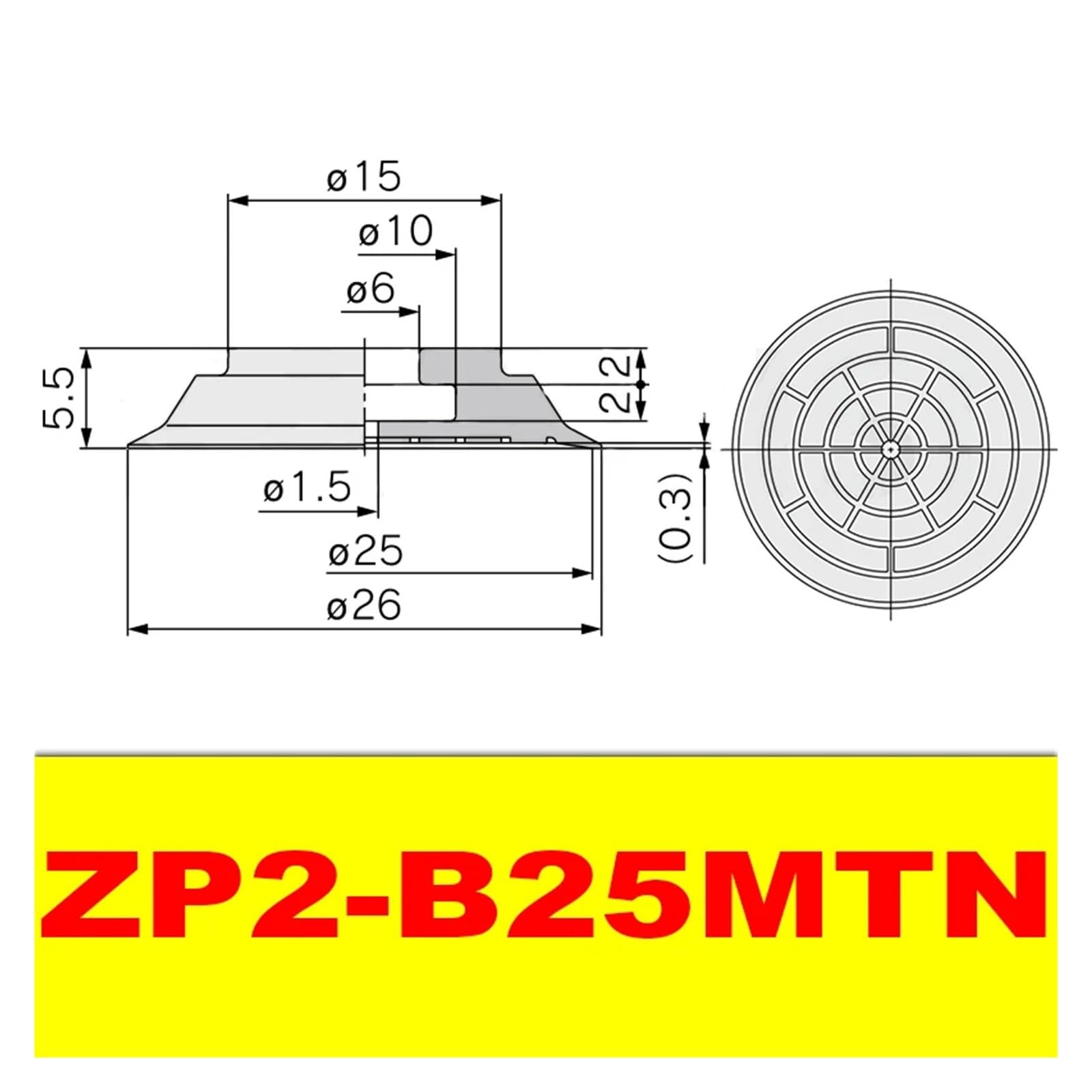 Ventosa de Vacío SMC 10-30mm Silicona, 10uds para Manipulador Robótico