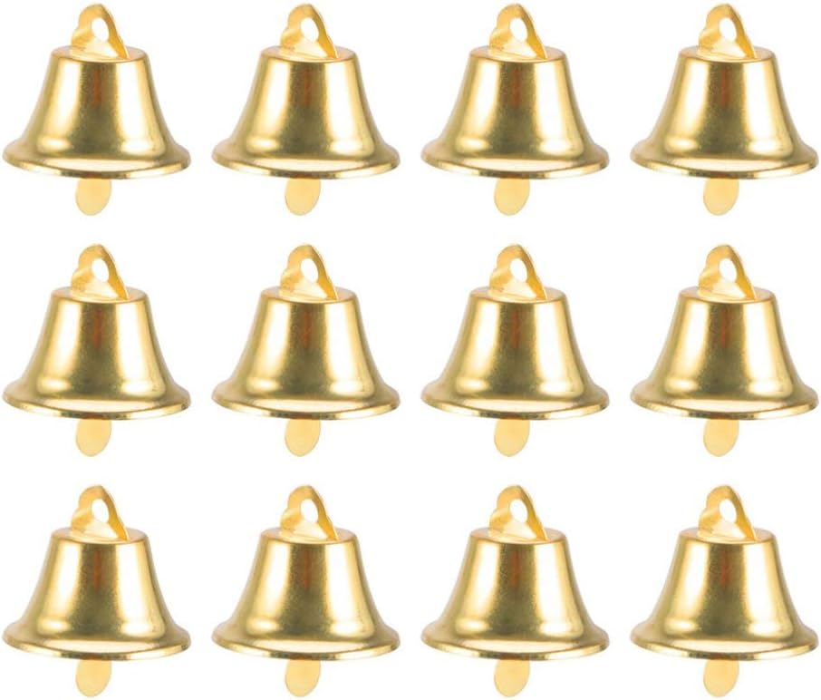 Mini Gold Liberty Bells Jingle Bells for Craft Christmas Tree Bell Vintage Bell Hangings Xmas Tree Decorations Wreath Wind Chimes Making Supplies 120pcs