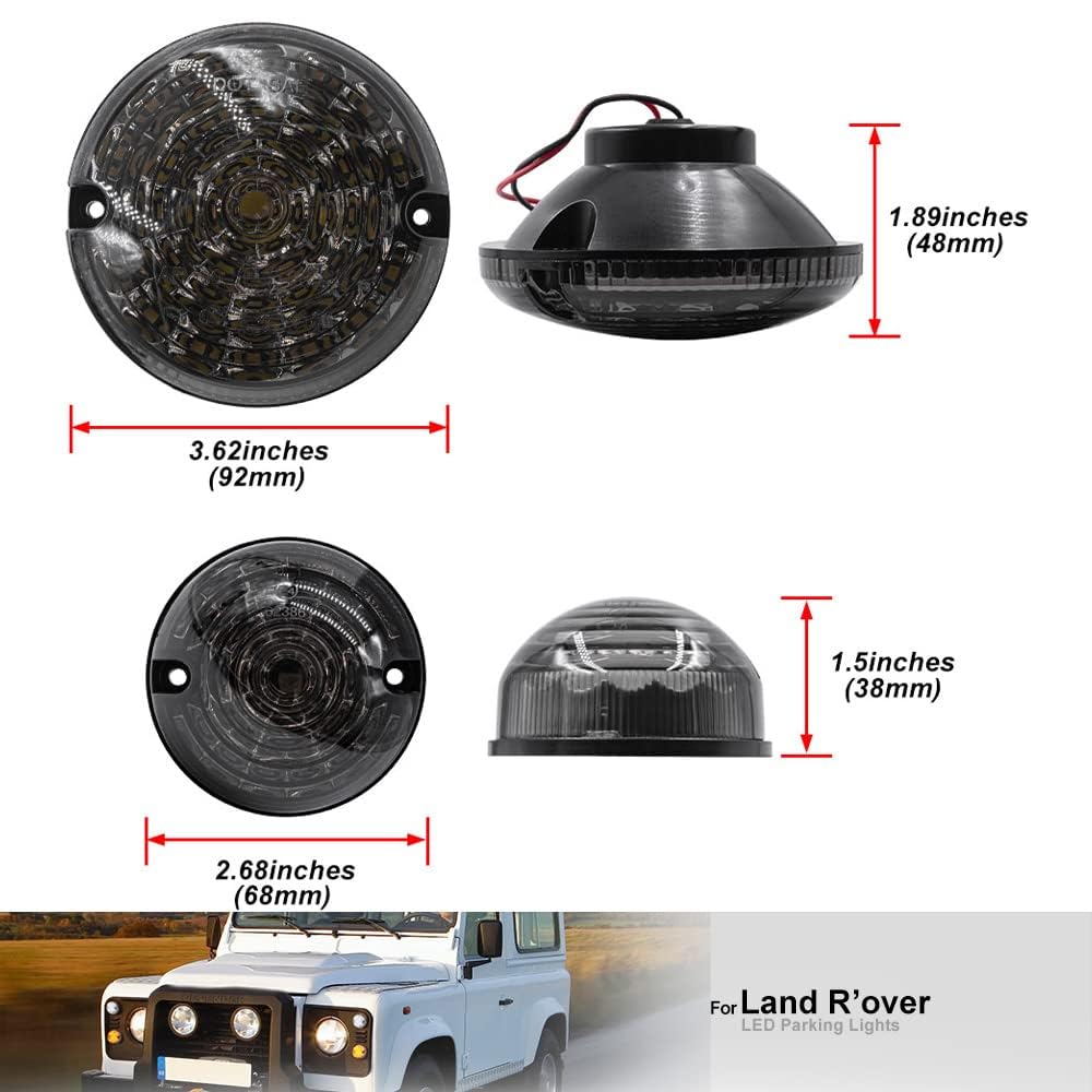 10PCS Kit completo de actualización de lente ahumada Luz trasera trasera Luces antiniebla Luz de marcha atrás Luz lateral delantera compatible con Land Rover Defender 90/110
