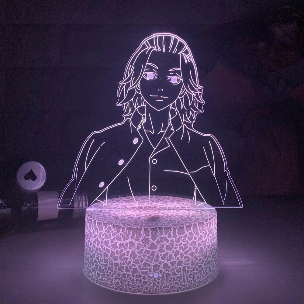 Anime Lamp Tokyo Revengers Mikey Led USB Touch 3D Night Light Decor Collectible