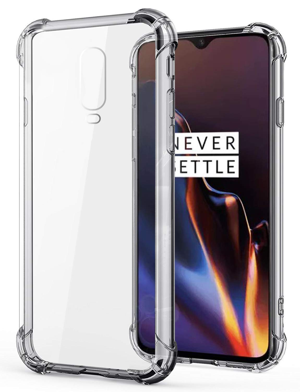 Starz Shock Proof Protective Soft Back Case Cover for OnePlus 6T (Transparent) [Bumper Corners with Air Cushion Technology] (B07JZ1LS35) Amazon Price History, Amazon Price Tracker