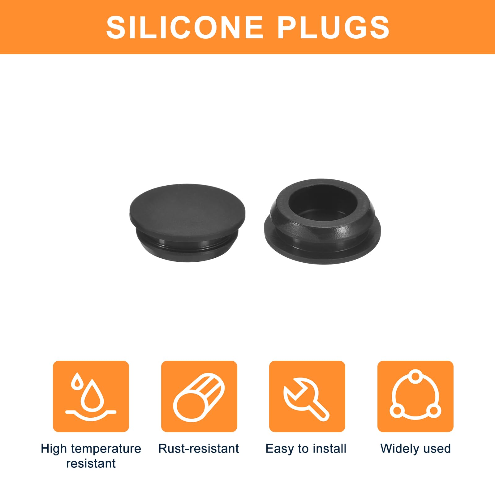 QUARKZMAN 50 Stück Silikonstopfen – Für 6–7 Mm Löcher, Wasserdicht, Schwarz, Für Möbel & Rohre