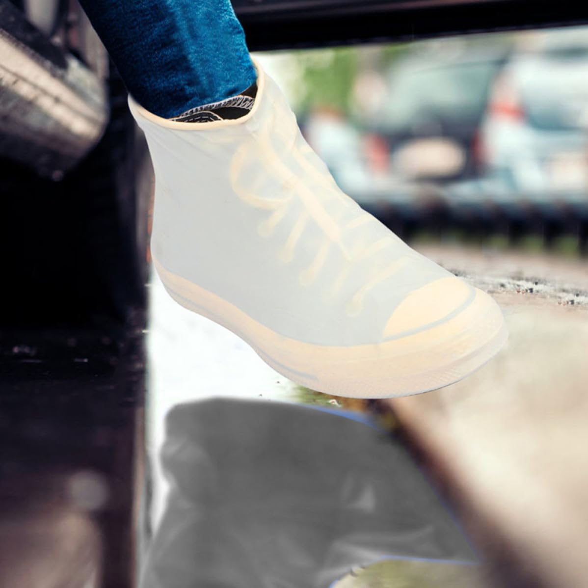 Cabilock 10 Pares Fundas Impermeables para Zapatos de Látex Color Claro