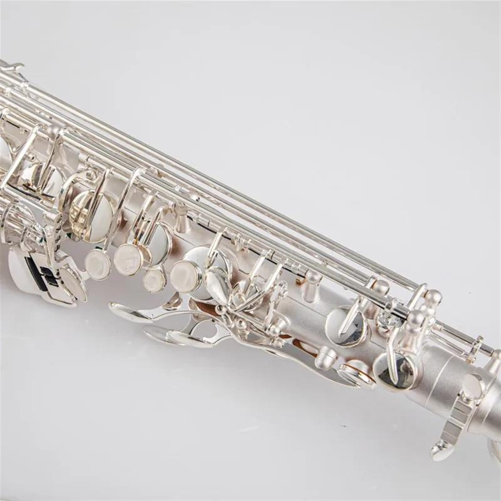 Sassofono Contralto per Studenti, accordatura in Mi bemolle, Sassofono in Ottone Placcato Argento, Strumento Musicale con Custodia in Nylon, bocchino, Grigio Chiaro, Grigio ch,Light Grey