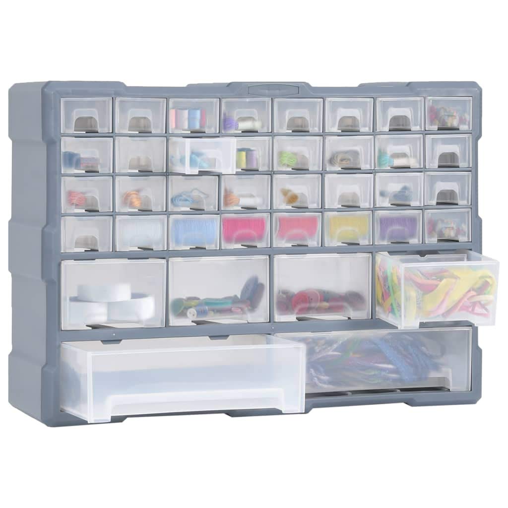 vidaXL Organizador Multicajones con 40 Cajones Herramientas Armario Pared Almacenamiento Taller Caja Manualidades Artesanía Costura Clavos