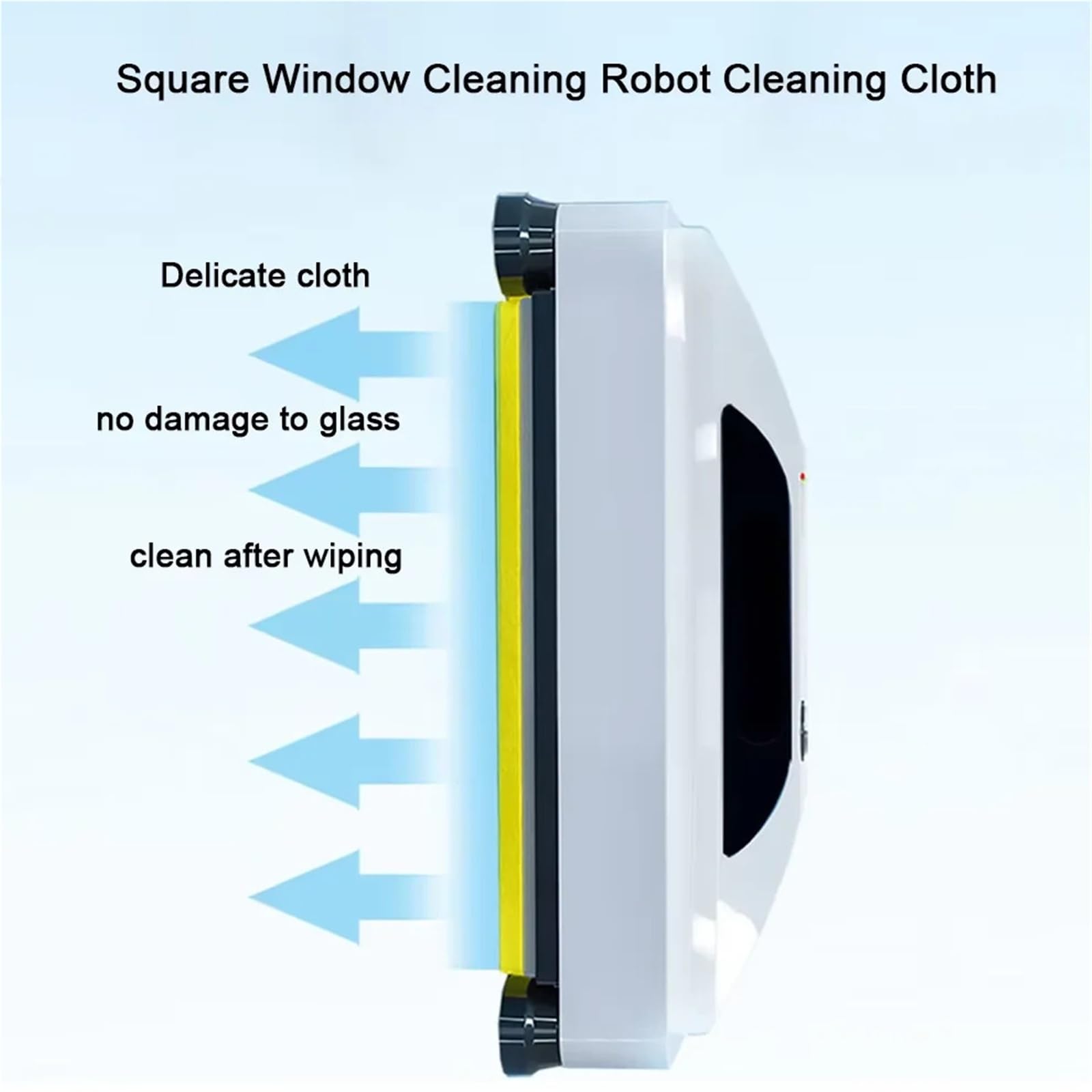 Fensterputzroboter-Tuch, 24 x 24 cm, hochwertiges Fensterputzroboter-Zubehör, Mopp for kompatibel mit W-S3 W-S3S W-S8S W-S9S Roboter(Grey A 12 PCS)