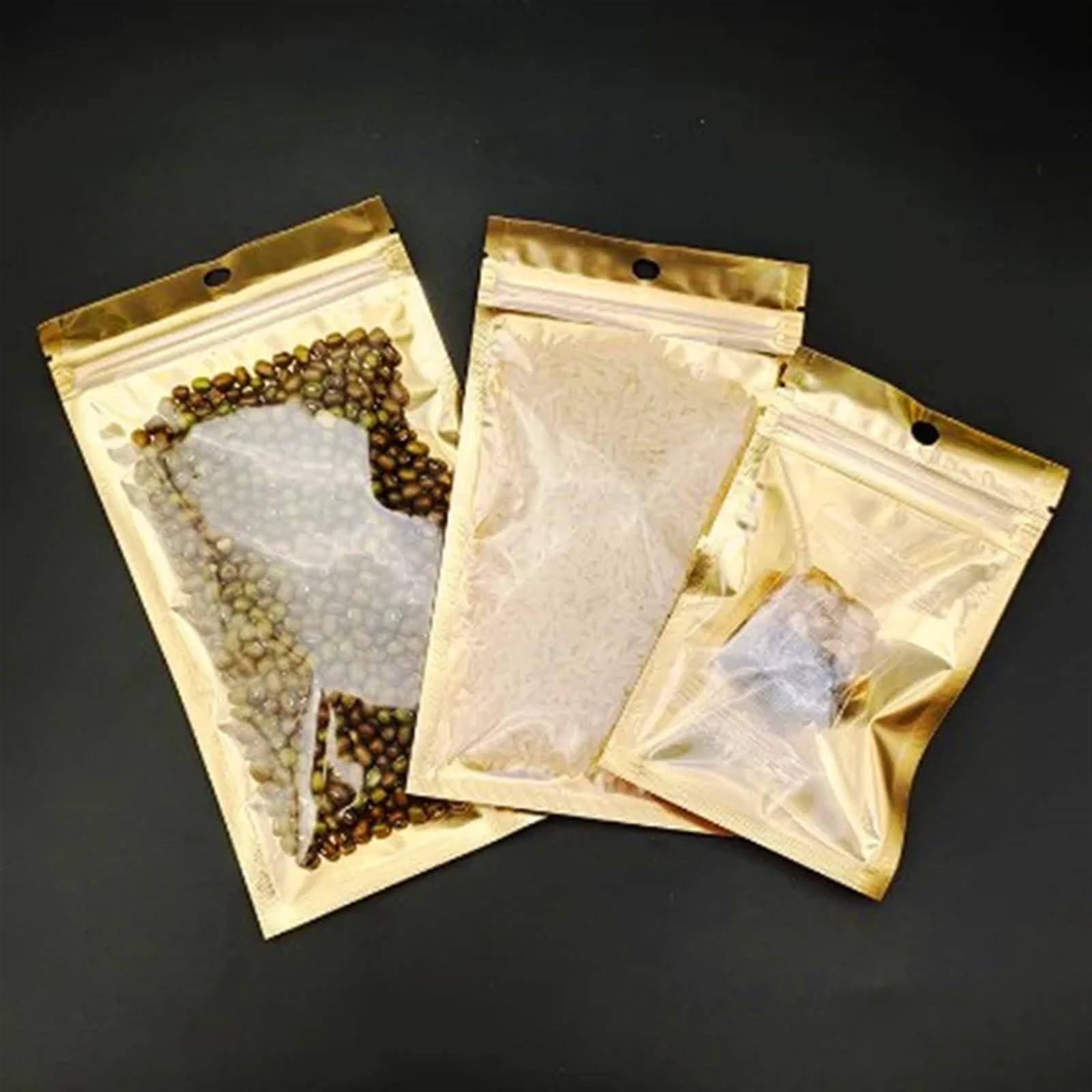 plastikowe torebki z zamknięciem, 50 szt. Aluminiowa torba z zamkiem błyskawicznym, samoprzylepna płaska torebka, zamykana na suwak, przechowywanie żywności w kawie, zamykane torby Mylar(18x26cm)