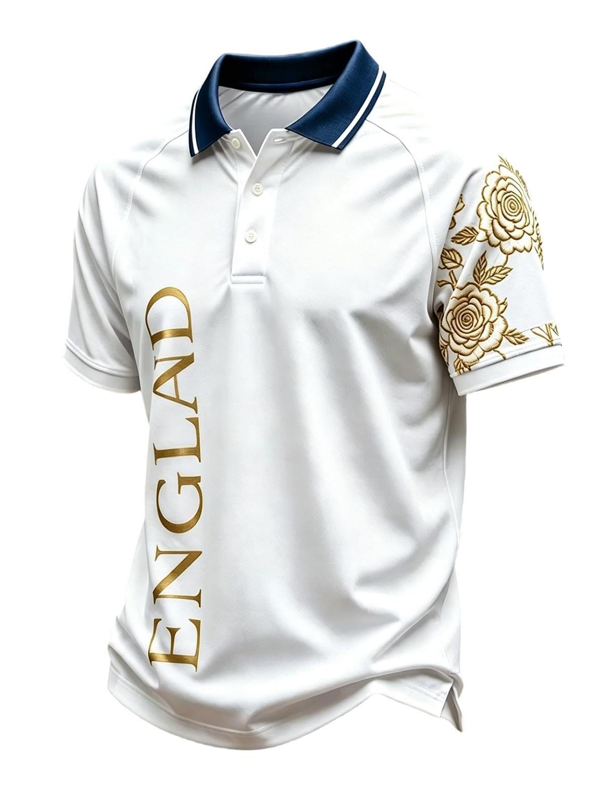 England Shirts for Men - England Badge Retro T Shirt - Football Country European 2026 Supporters Red White Lion Tee Him - English Footy Soccer Top