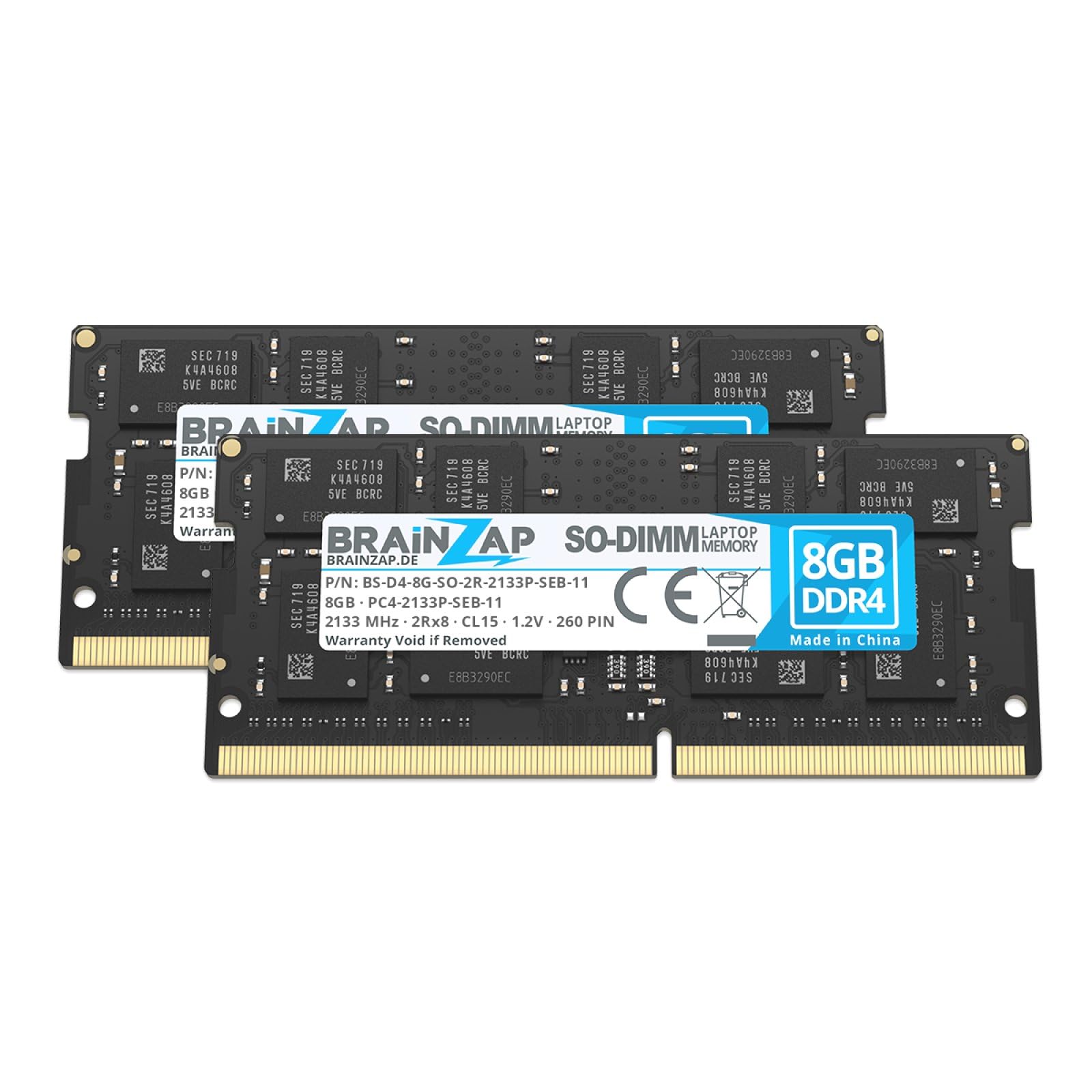 BRAINZAP 16 GB (2X 8 GB) DDR4 RAM SO-DIMM PC4-2133P-SEB-11 2Rx8 2133 MHz 1.2V CL15 notebook laptop pamięć operacyjna Unbuffered Non-ECC