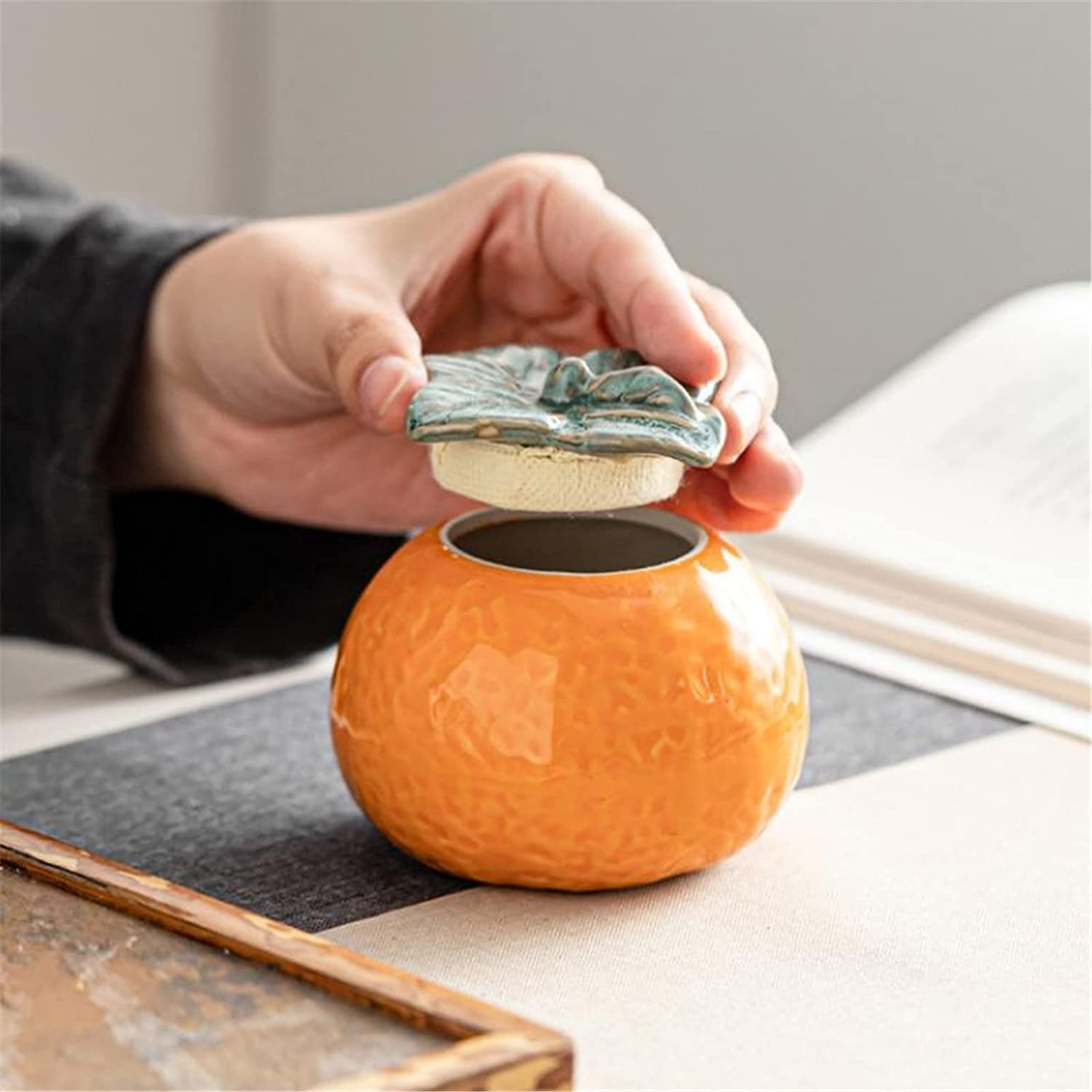 Keramik-Teedose, Teedose aus Keramik, Gläserbehälter, Vorratsdose for Lebensmittel in der Küche, Versiegelungsdose, Hochzeits-Bonbondose, klein for die