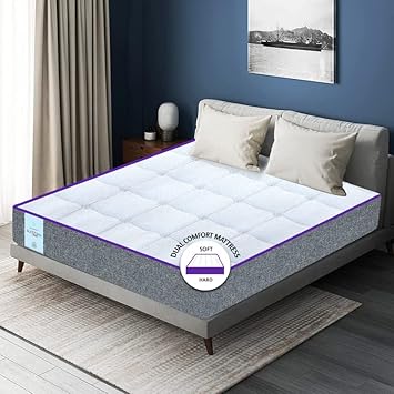 SLEEPSPA BY COIRFIT Orthopedic Dual Comfort - Hard & Soft 4 Inch King Size High Resilience HR Foam Mattress(72X72X4, Grey)
