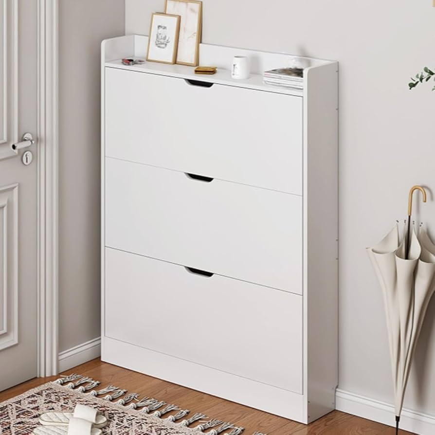 Amazon｜シューズボックス 靴箱 スリム フラップ 大容量 コンパクト