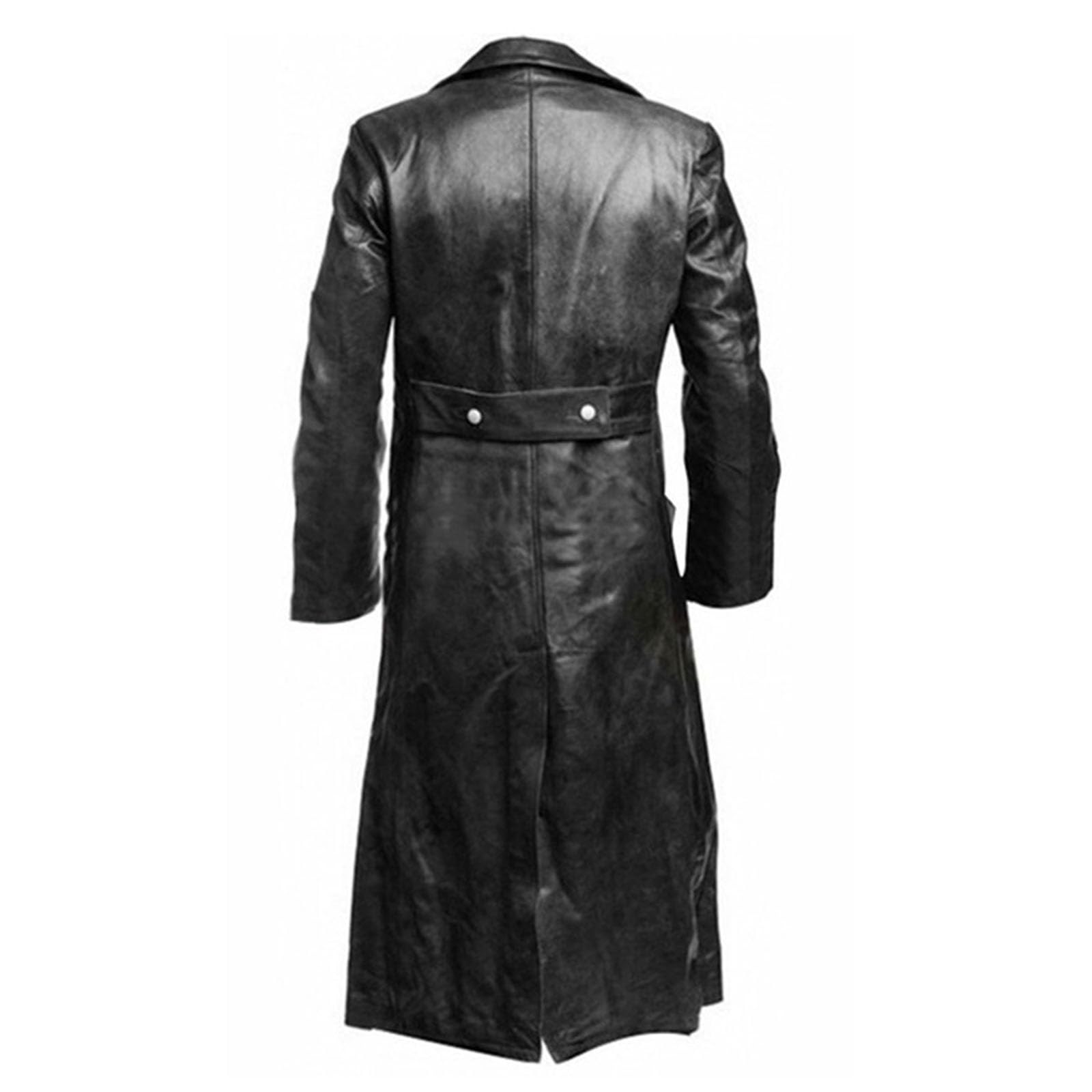 Moda para Hombre Clásico Slim-Fit Doble Botonadura Gabardina de Longitud Media Abrigo Cortavientos Informal de Cuello Largo Traje de Oficina de Negocios