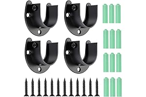 OwnMy 4 Pack 1.5-inch Diameter Shower Curtain Rod Holders U-Shaped Closet Pole...