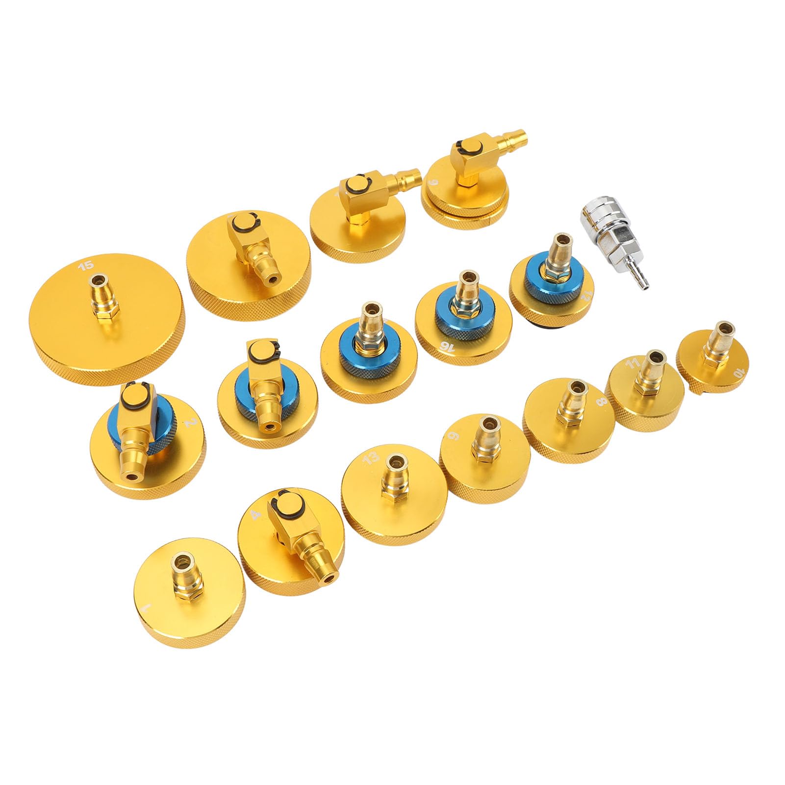 Brrnoo Kit di Spurgo del Freno, Kit di Spurgo del Freno a Pressione Adattatore per Sanguinamento a Cilindro Master in Alluminio Set 17pcs Fluido Freno Kit Kit di Scarico del Freno