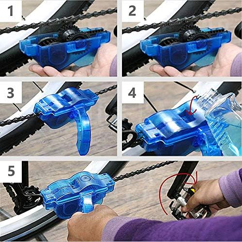 Precision Bicycle Cleaning Brush Tool Set， Including Bike Chain Scrubber, Fit for Mountain, Road, City, Hybrid,MTB,BMX Bike and Folding Bike， 8 Pieces Kit
