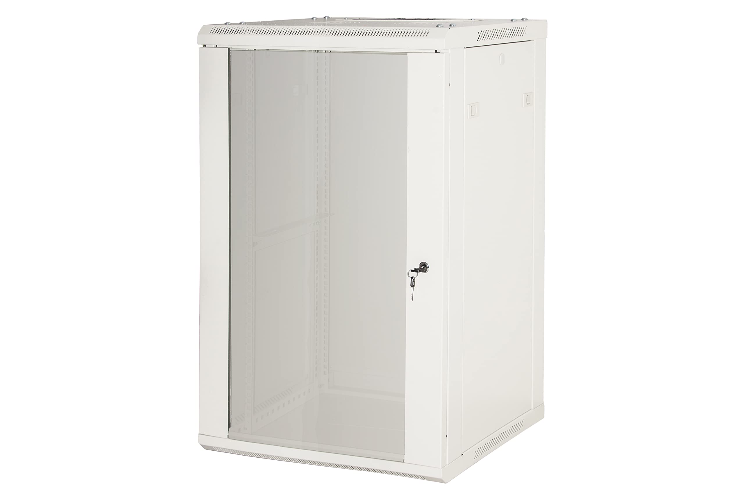 ARMADIO RACK 19" 15 UNITA' DA MURO (A) 770 x (L) 600 x (P) 450 GRIGIO DISASSEMBLATO PORTA VETRO