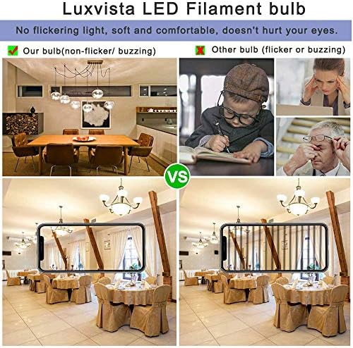 Luxvista LED E27 Edison Screw Light Bulb Dimmable, 4W G45 LED Filament Golf Ball Bulb, Mini Globe Bulb 2700K Warm White, 40W Halogen/Incandescent Bulb Equivalent, 400 Lumen ES Bulb 85-265V (5-Pack)