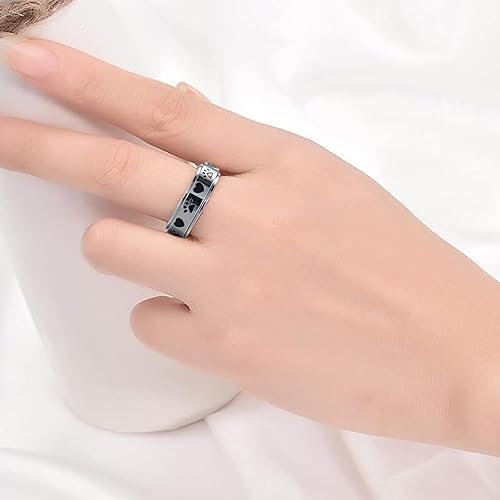 Miniatura 6 de LYTTMAB Keep Pawstive Ring Anxiety Ring for Women Spinner Ring For Girl Boy, Animal Dog Paw Ring Titanium Stainless Steel Fidget Ring Men Women