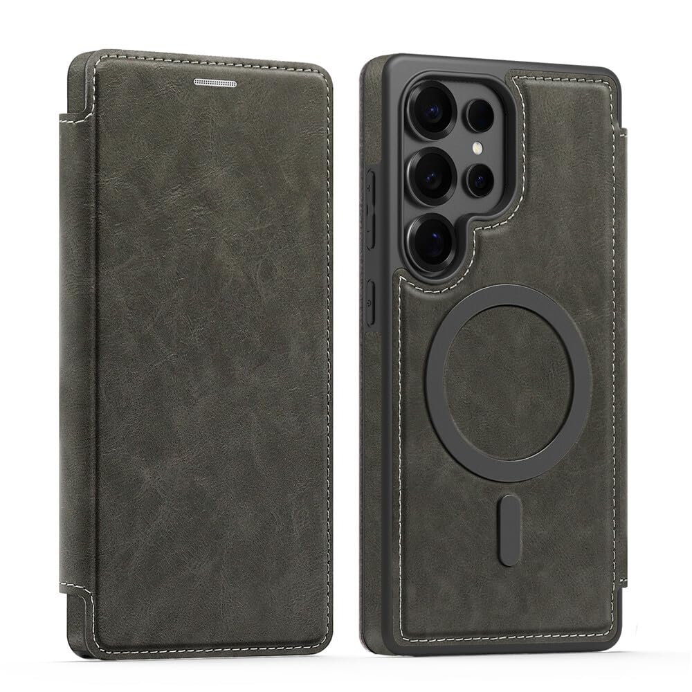 Protection Galaxy S22 gris étui portefeuille rigide aimanté - 8