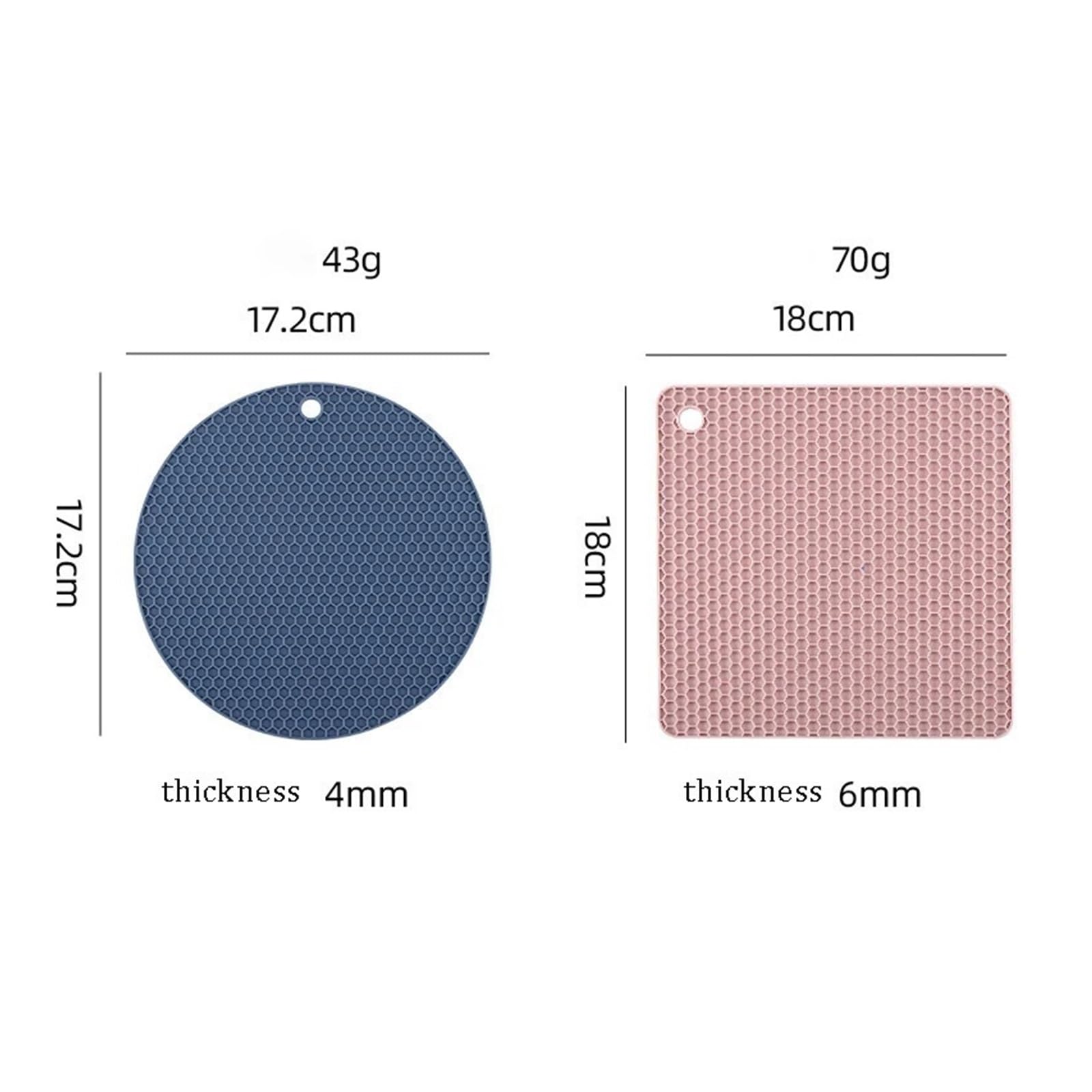2/4 Szt. Żaroodporna Mata Silikonowa Podstawki Pod Kubki Podkładki Antypoślizgowe Uchwyt Na Garnek Podkładka Stół Akcesoria Kuchenne(4pcs Square)