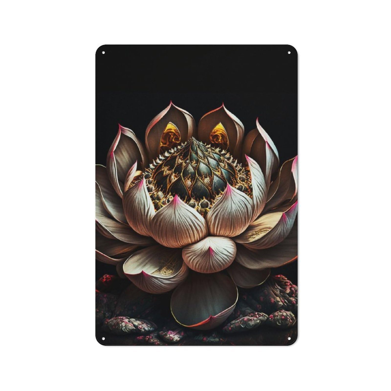 Junmoney Devils Lotus For Lounge Or Reading Corner, Rustic Tin Sign 30X20cm, For Home Interiors, Feature Walls And Decorative Displays