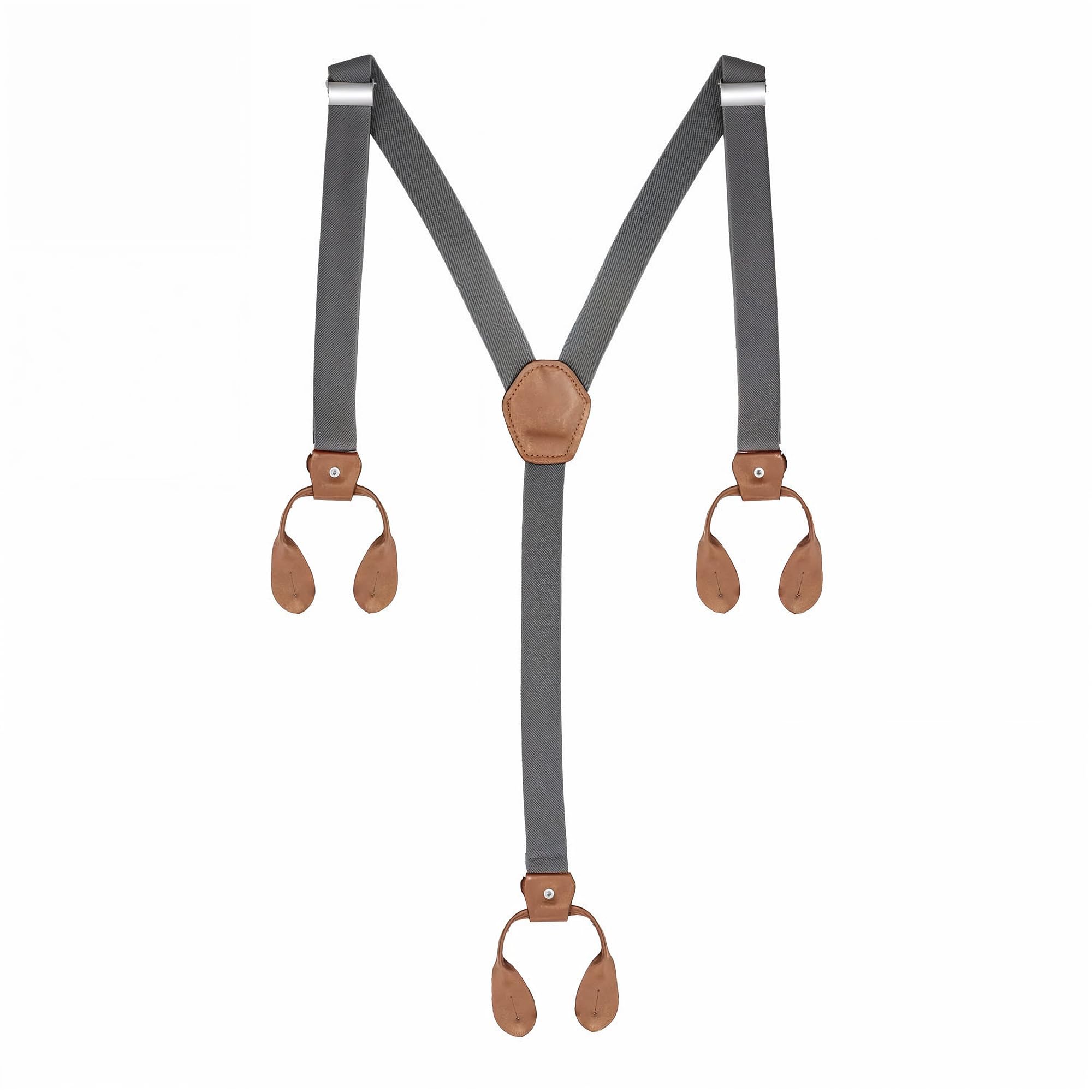 Trimming Shop 25mm Men's Suspender Braces - Y Back Elasticated Adjustable Suspenders Button Hole Braces - Fashion Accessory for Parties, Weddings, Casual, Formal Events