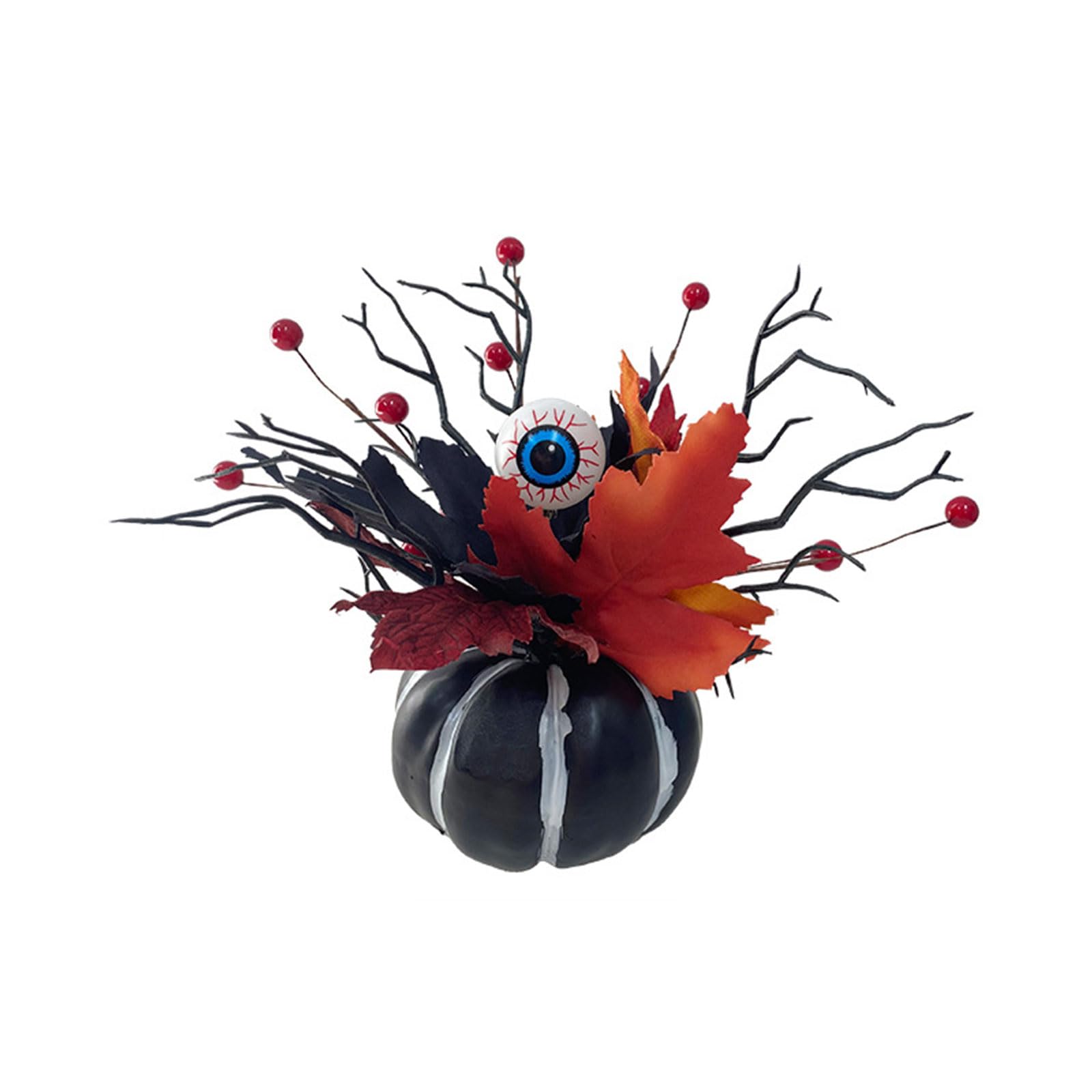 Elnwnnkc Pumpkin Sculpture for Vehicle Dashboard Table TV-Cabin Select Shop Display Cool Pumpkin with Leaves Figurines Leaves Party Supplies