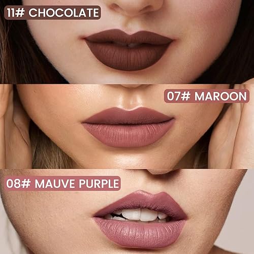 Vista 108 de evpct Delineador de labios líquido de larga duración, resistente al agua, rojo oscuro mate, semipermanente, 24 horas, delineador de labios y lápiz