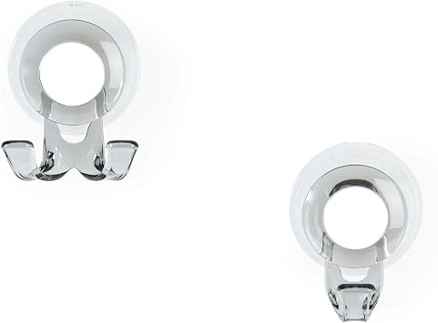 Better Living Products Impress Suction Hook Set, 2 Hook Set, Bathroom and Shower Organizing Hooks, Smoke Grey, 2.25" x 1.75" x 3"