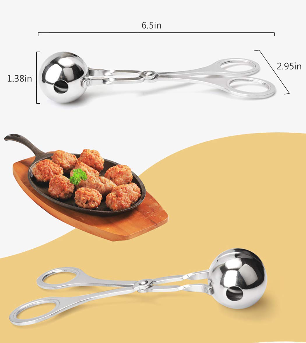 Nomazo Meat boll Maker Stuffed Meatball Clip Manchuriyan Ball DIY Dough Fish Meat Rice Ball Maker Stainless Steel Scoop Kitche 3
