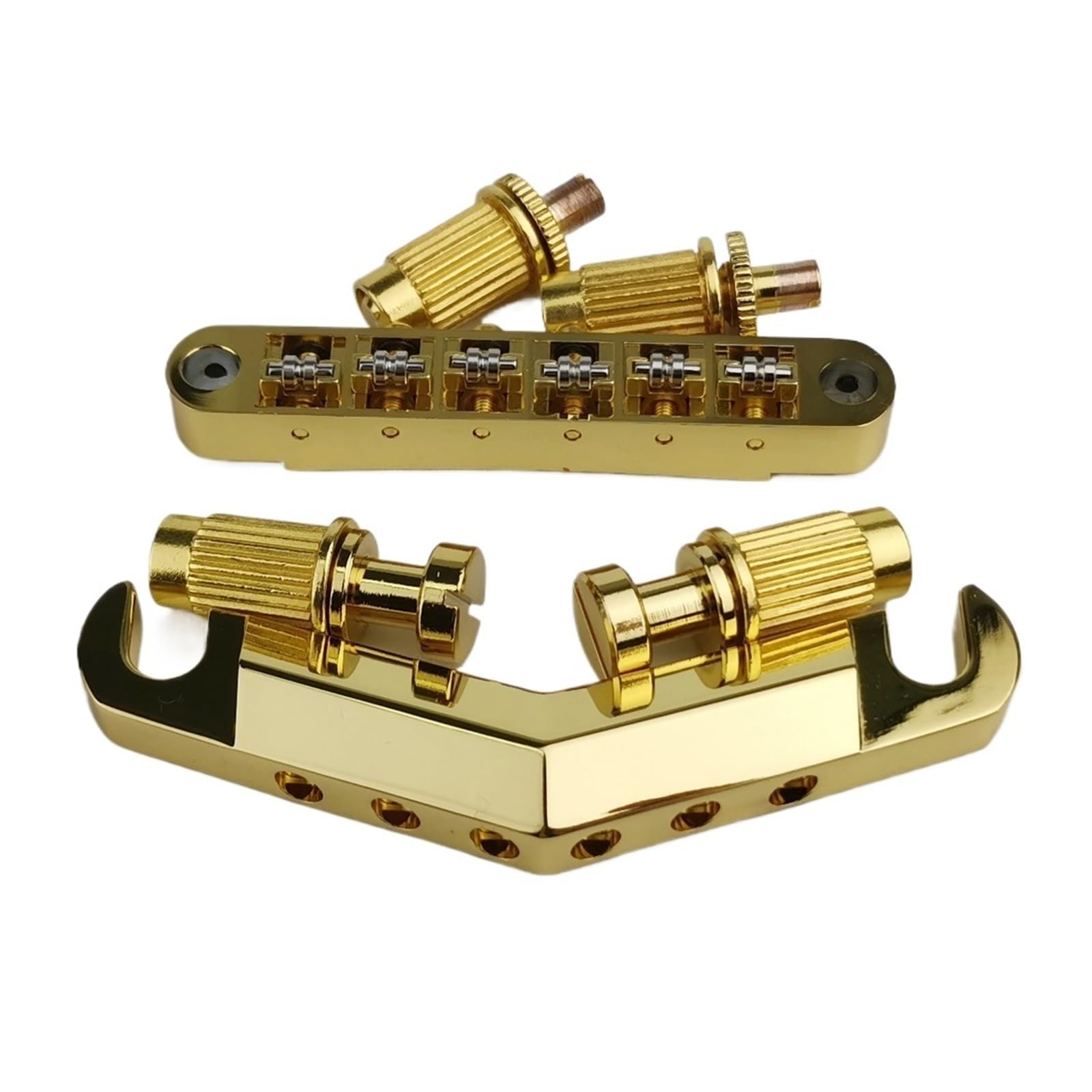 Set ponte per chitarra con sellette a rullo, compatibile con Guyker, GK21 | Cordiera stop bar con ancoraggi e perni, ponte Tune-O-Matic per chitarra elettrica LP SG(GK21 GM005 GD)