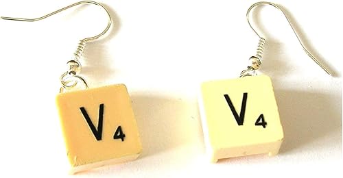 Travel Scrabble Earrings made with Recycled Vintage Tiles with Choice of Letters and Metals Gift Box