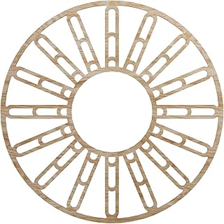 Ekena Millwork 30"OD x 10 7/8"ID x 3/8"T Hale Wood Fretwork Pierced Ceiling Medallion, Red Oak