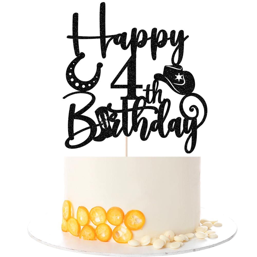 Kaoenla Cowboy Cake Topper-cowboy theme Happy 17th Birthday Decor,17th Birthday/Anniversary Party Decorations (4th) — image 1