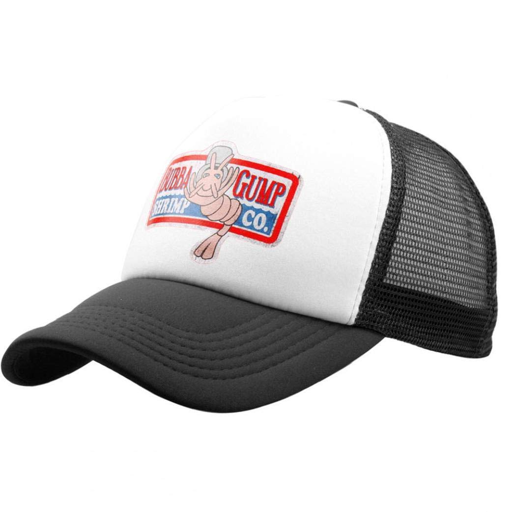 Culer Unisex Black Summer Snapback Hat Forest Gump Shrimp Hat Mesh Baseball Trucker Cap Cosplay Costume