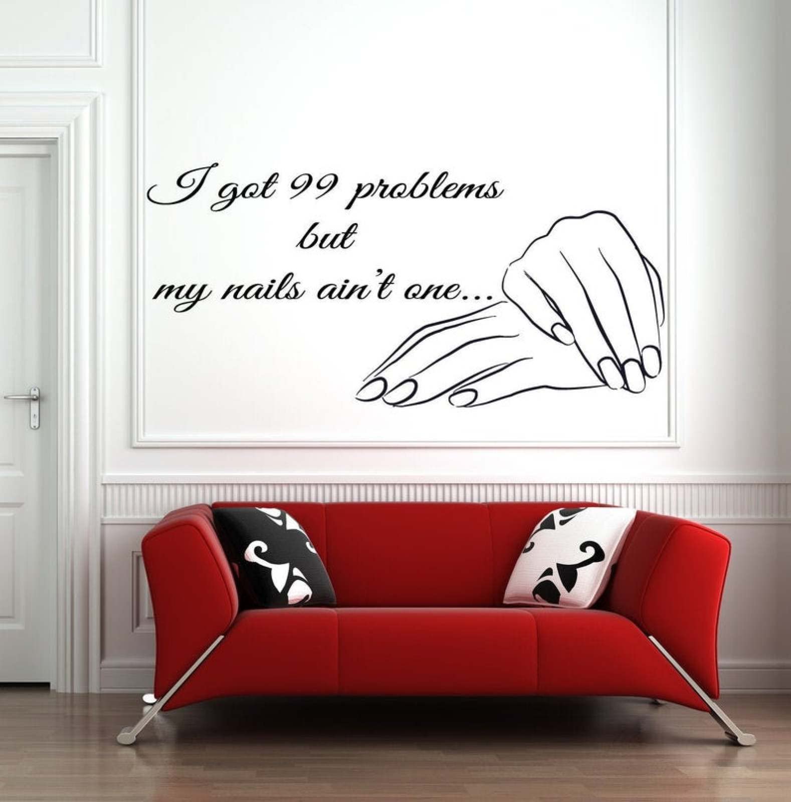 Nagelstudio Wandtattoo – Schönheitssalon Logo, 72 X 92 Cm, Schwarz, Selbstklebend