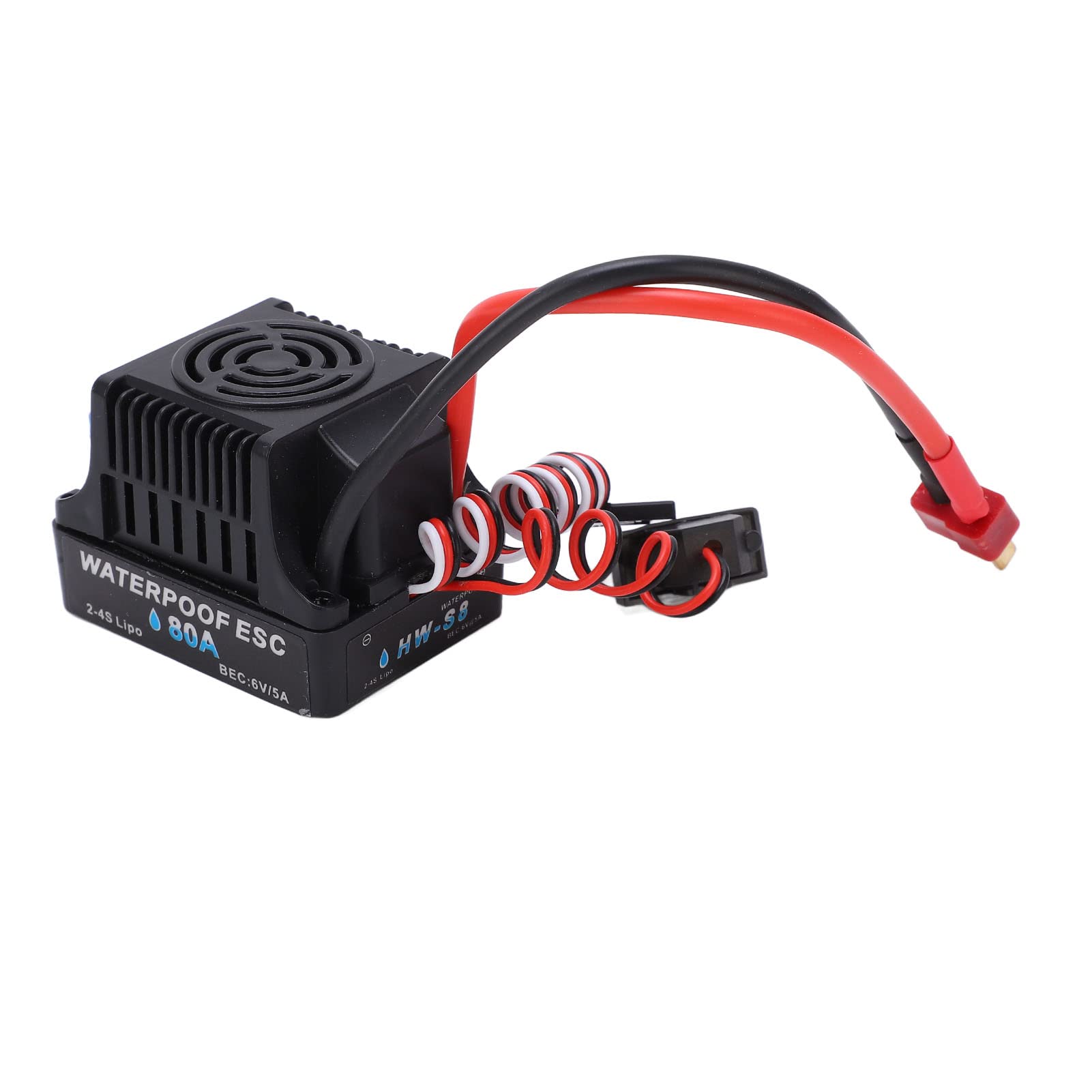RiToEasysports Elektronischer Geschwindigkeitsregler ESC für 1/8 RC-Auto, 80A Brushless Technologie, 6V 5A SBEC, Zubehör für RC-Modelle, RC Spielzeug für Modelleerfahren und OutdoorAktivitäten