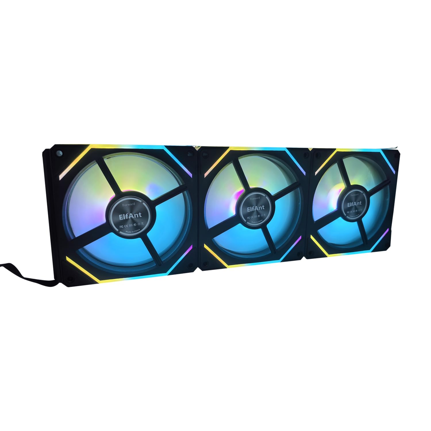 Computer Case Fans Forward 120mm ARGB - 5V 3Pin PWM Daisy Chain, Infinity Mirror Module for PC Cases & Liquid Cooling (Black)