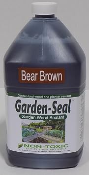 Garden-Seal Bear Brown Solid Color Stain for Wood, Fences, and Mulch - Nontoxic Formula with Natural Pigments - One Coat Coverage - 250-700 Sq Ft
