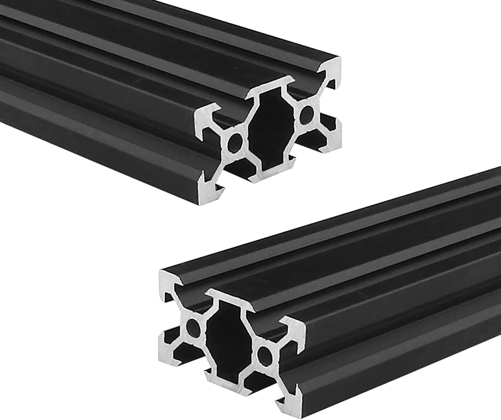 2040 Aluminum Extrusion 27.56 inch / 700mm Length V Slot Black 2 Pack, Extruded Aluminum 20mm x 40mm 20 Series V Type Profiles Anodized European Standard Linear Rail Frame 2Pcs