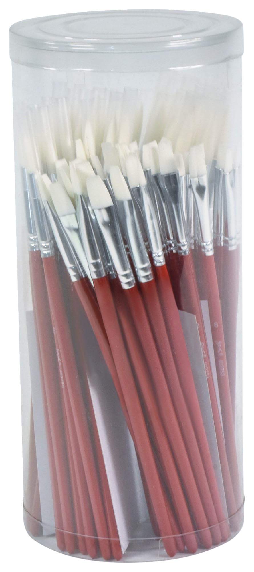 Pinceaux ronds et plats Sax True Débit en taklon blanc pour écoles et ateliers, lot de 72