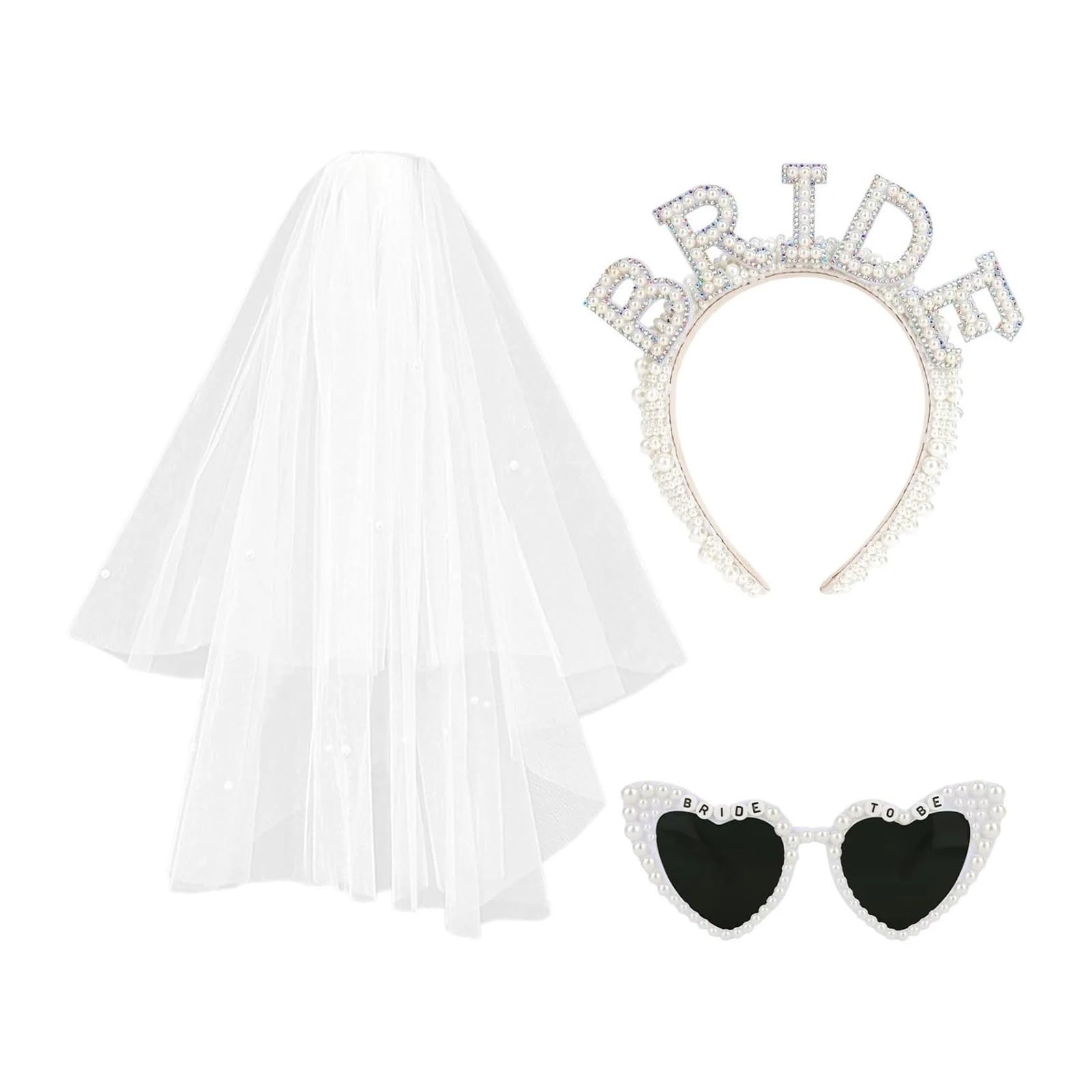 schleier jga Bride to be Schleier-Brautparty | Herz-Sonnenbrille for Junggesellenabschied, Zubehör, Hochzeit