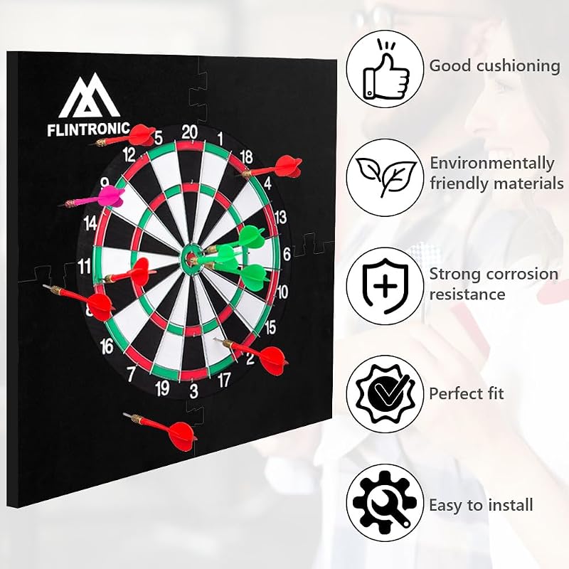 flintronic EVA darts tábla védő keret 45 cm-es dartboardhoz, összátmérő 72 cm, könnyű védőgyűrű, hátfalra illesztve