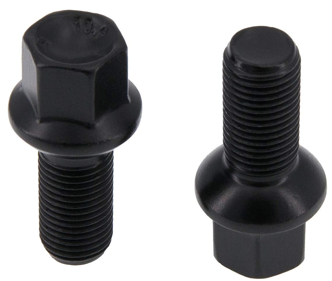 levando 20 sztuk śrub do kół M14 x 1,5 35 mm długość trzonu R14 D = 28 mm SW17 – zestaw sworzni kół z 20 śrubami do kół w jakości OE, do felg aluminiowych i wymiany opon, kolor czarny