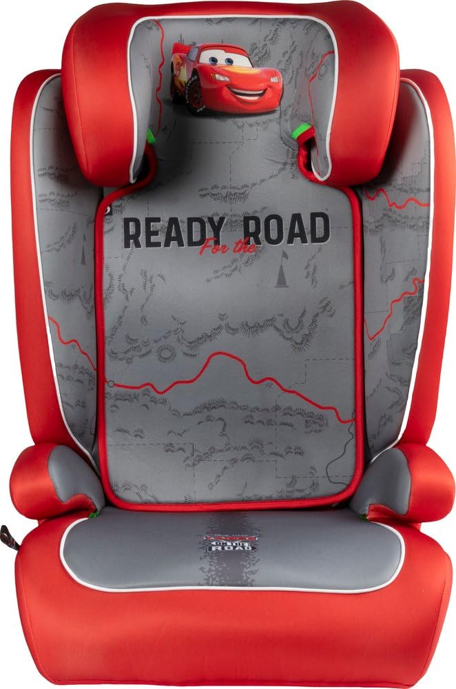 Disney Cars-Size R129, Fotelik dziecięcy 15-36 kg (3,5-12 lat), 100-150 cm, Grupa 2/3, można zamontować z 3-punktowym pasem