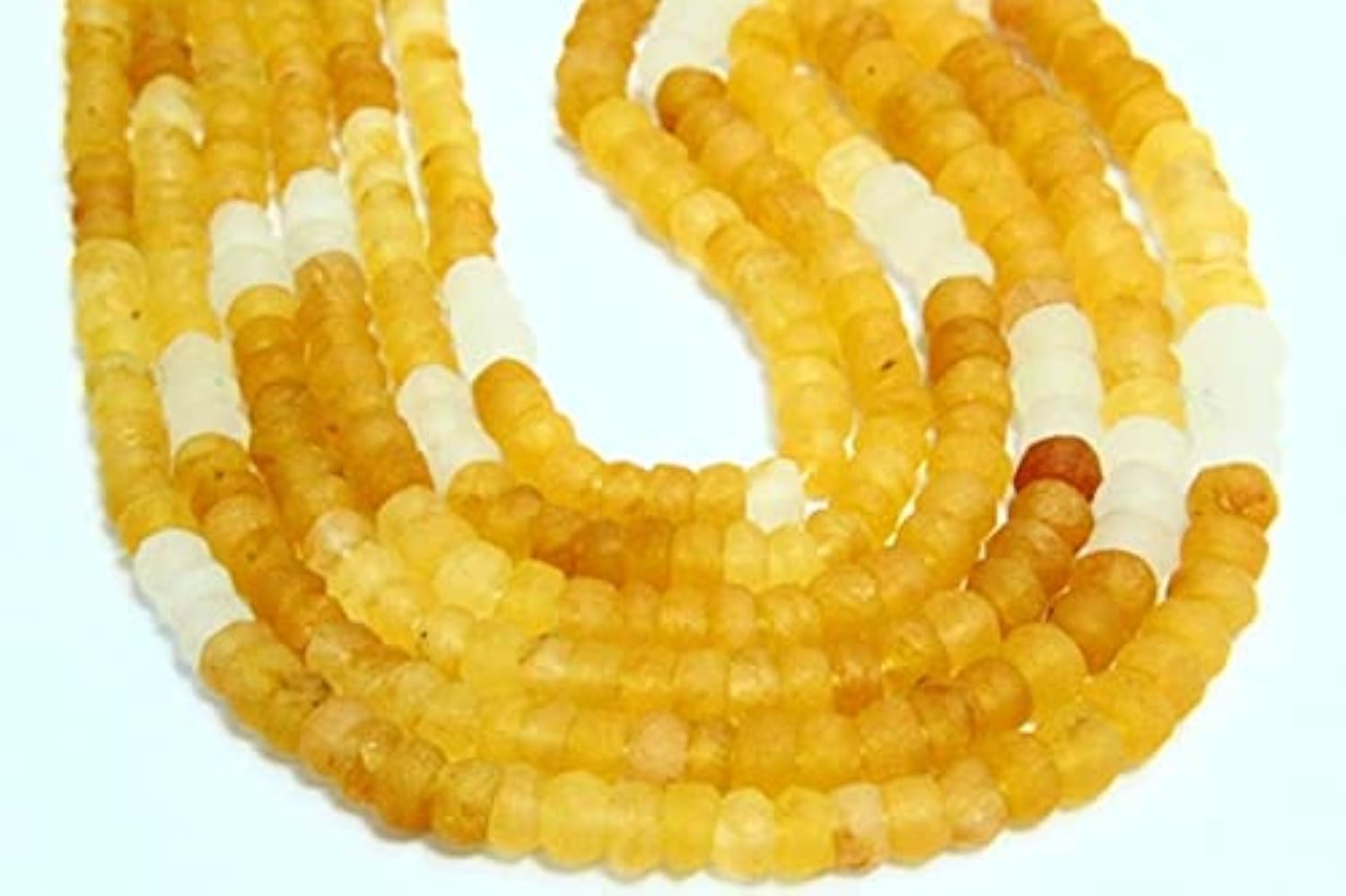 Quartz jaune naturel en fil de rondelles mates 5mm-3mm pour fabrication de bijoux artisanaux