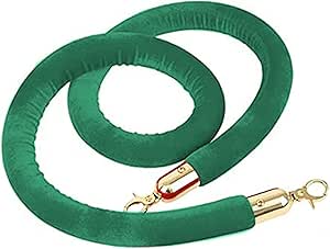 Amazon.com: Green Velvet Stanchion Rope with Gold Clasps 4/5Ft ...