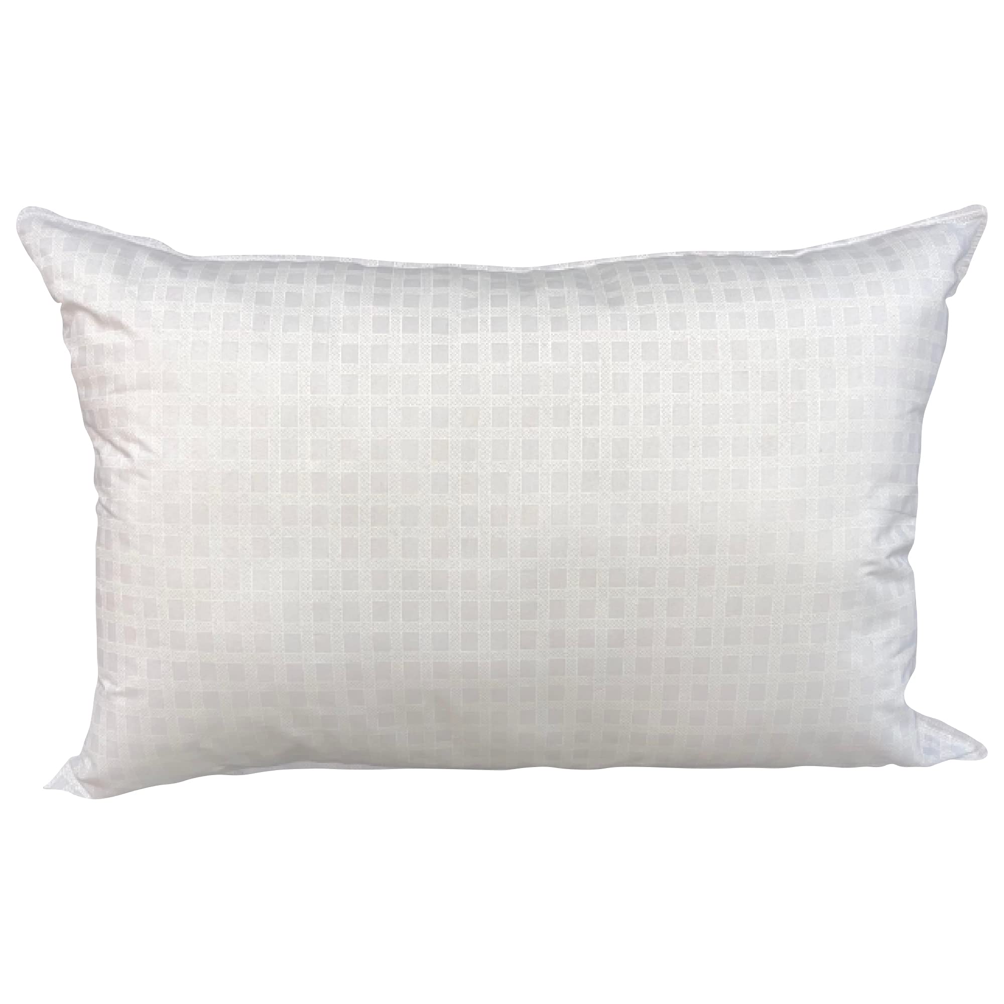 Adsin White Check Hotel Quality Hollowfibre Bed Pillows Luxury Bounce Back Anti Allergy |Set Of 1|